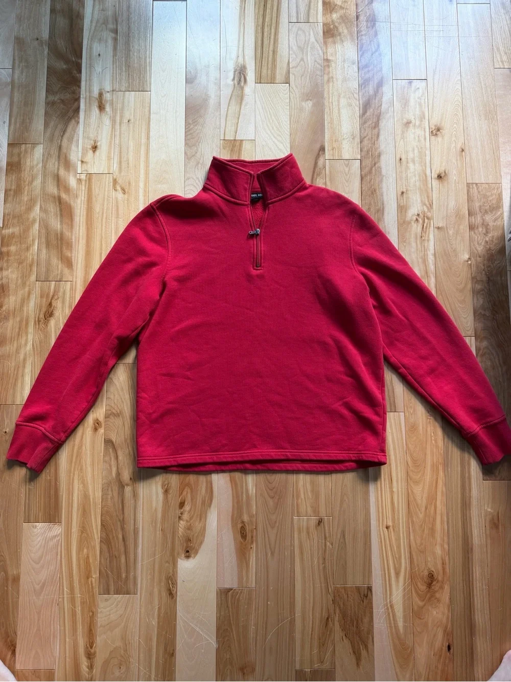 Michael Kors Womens Red Quarter-Zip with Sleeve Logo